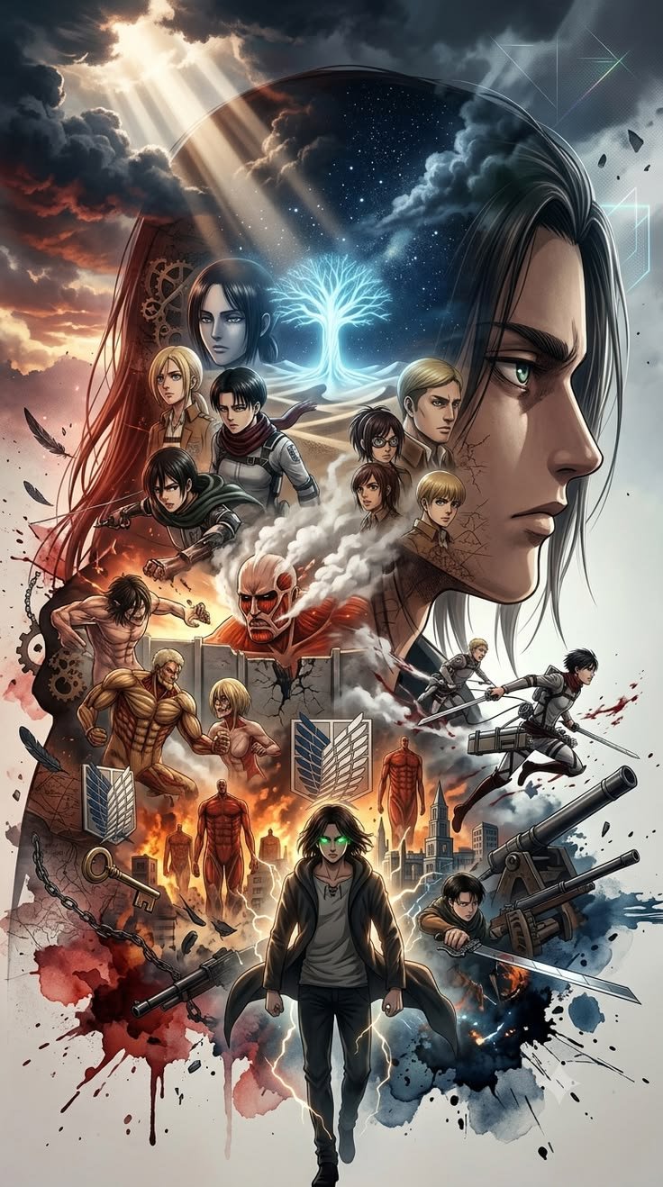 Attack on Titan anime med action och mörk fantasy