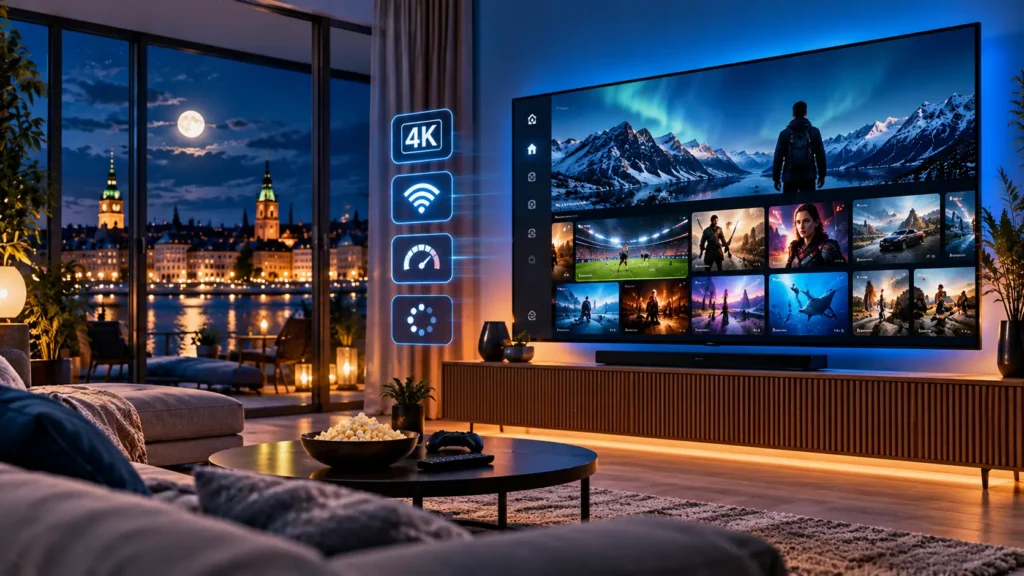 IPTV 4K med stabil streaming och internetanslutning